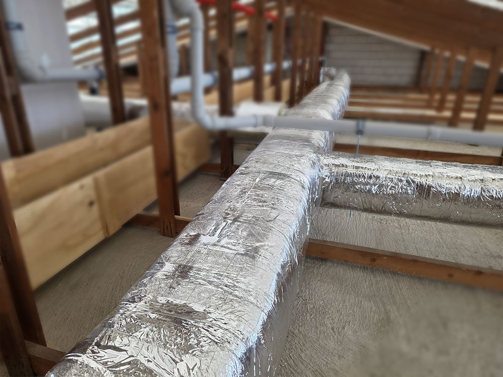 Fire protection insulation around ventilation